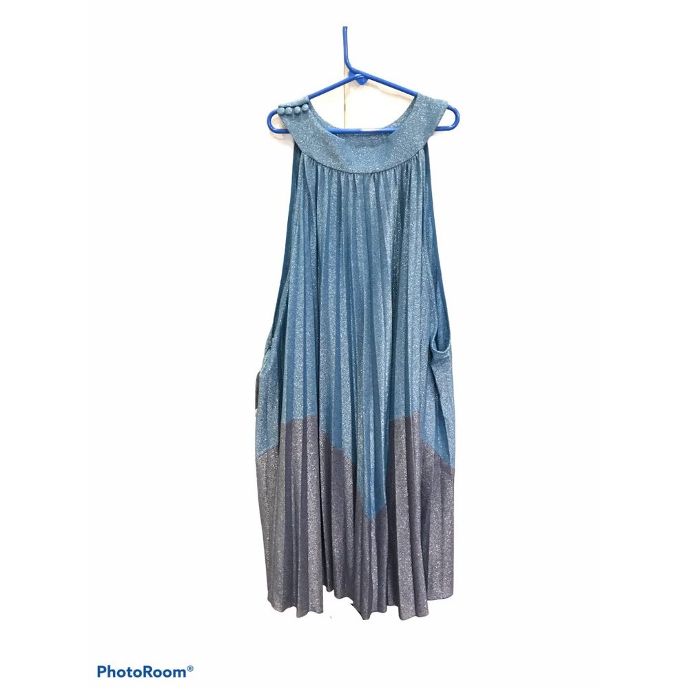 Free People Pleated Love Mini Dress blue purple sp - Picture 15 of 15